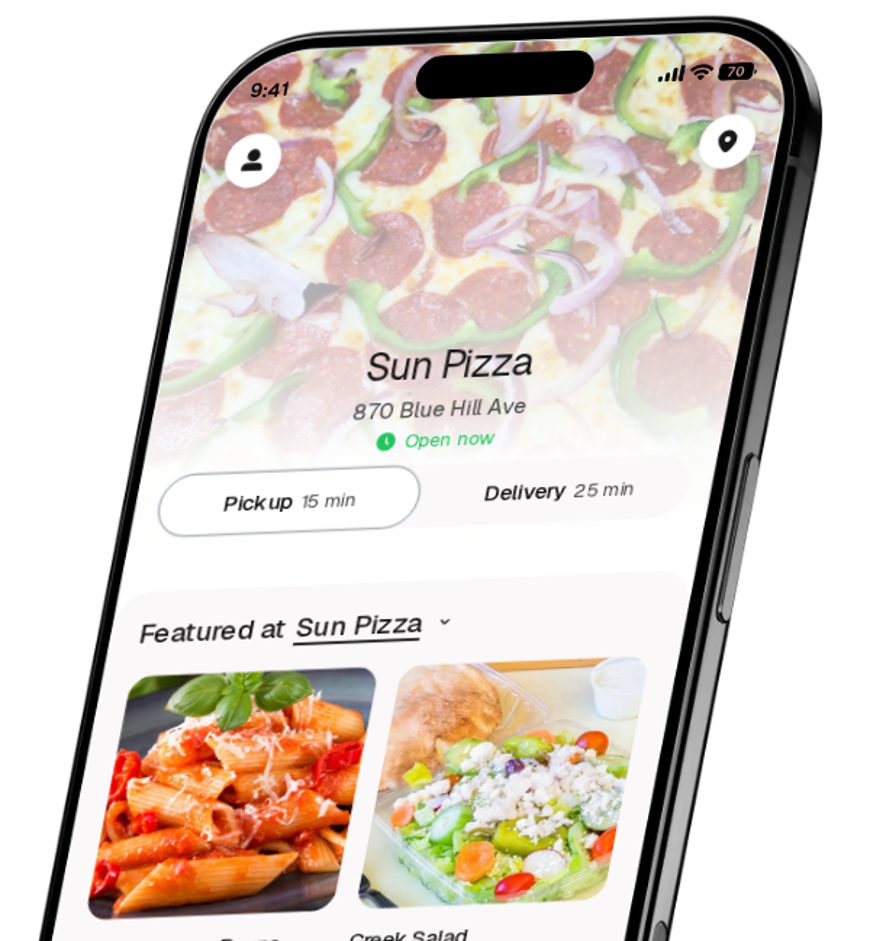 Sun Pizza app preview