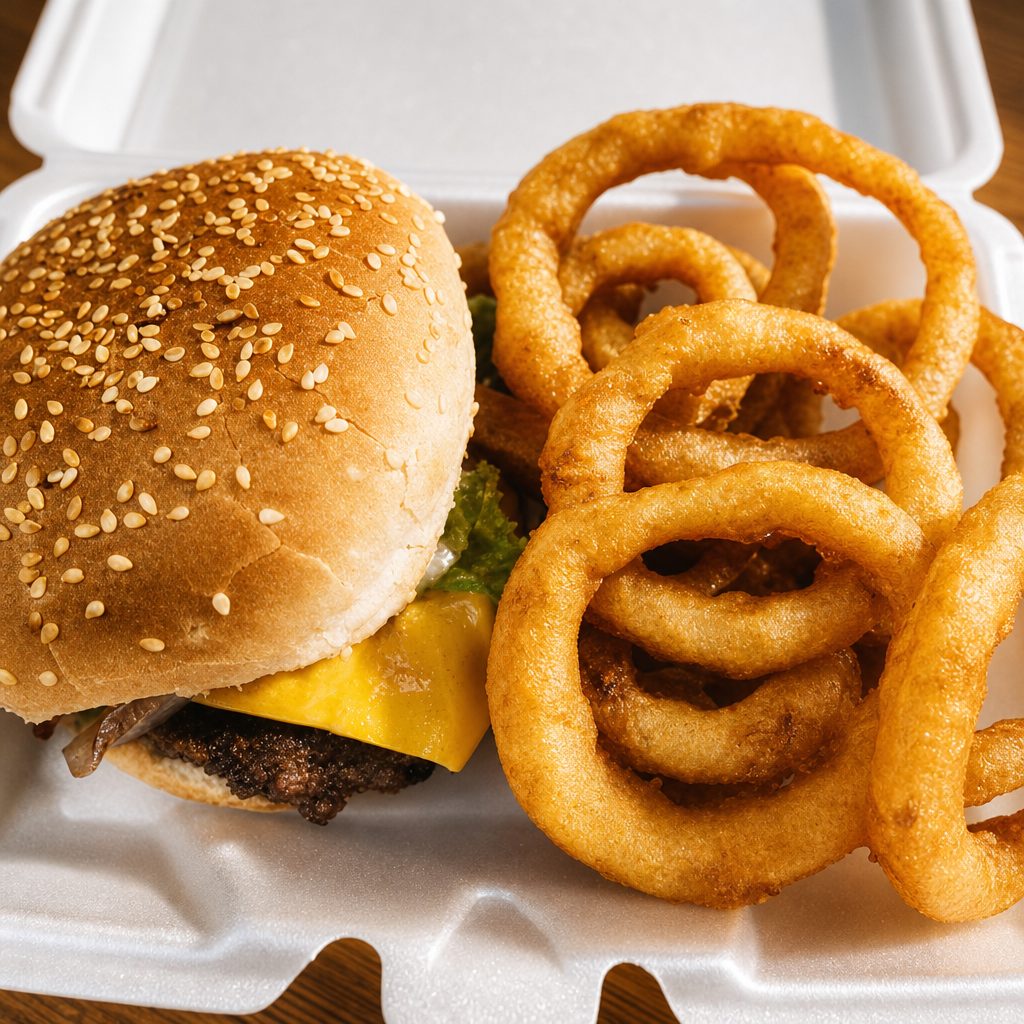 Cheeseburger & French Fries Basket.