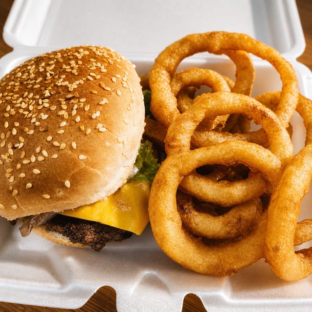 Cheeseburger & French Fries Basket.