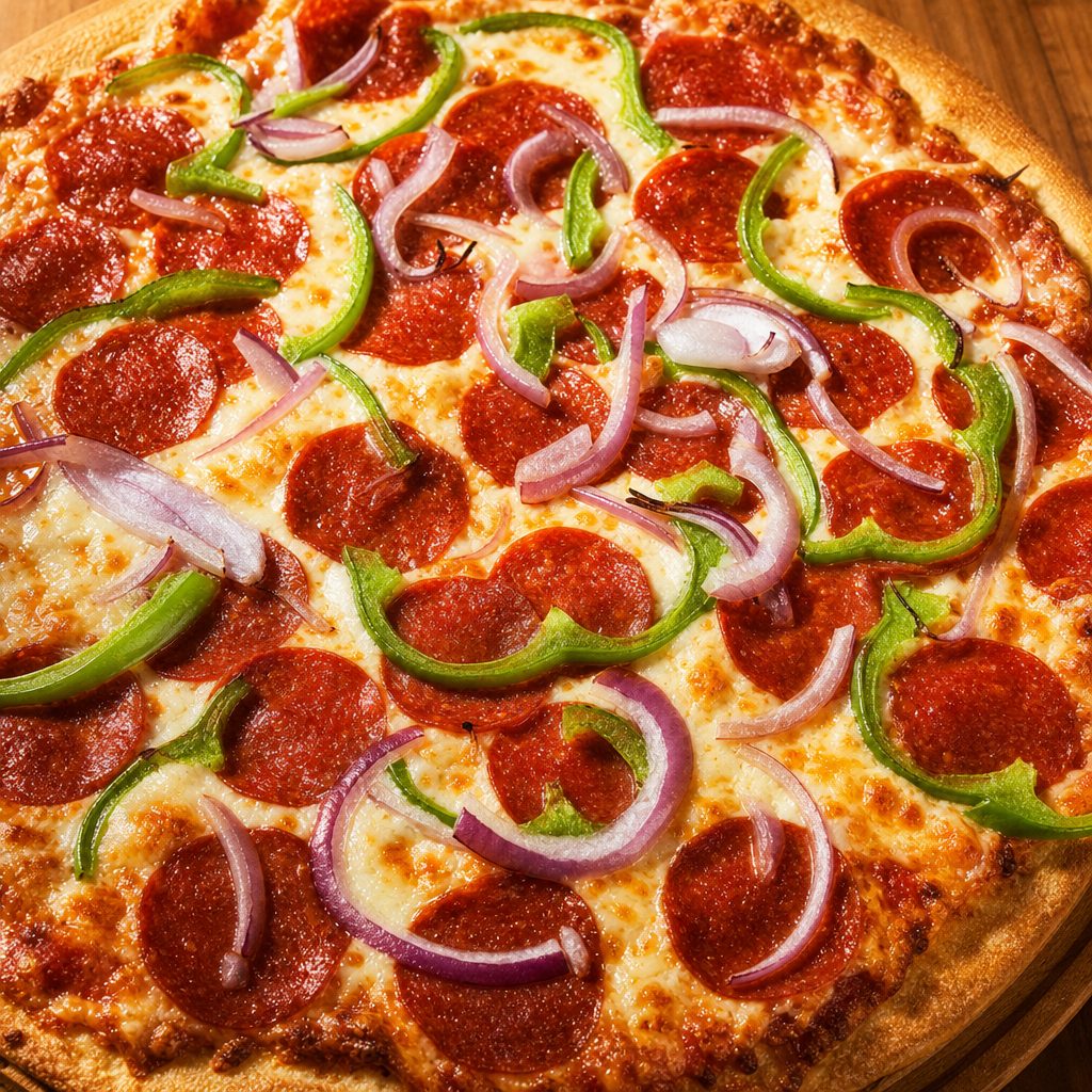 Three Toppings Pizza.